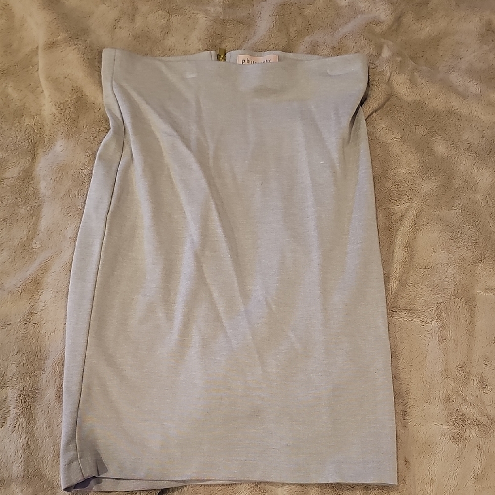 Philosophy Light Tan Garment with Gold Zipper